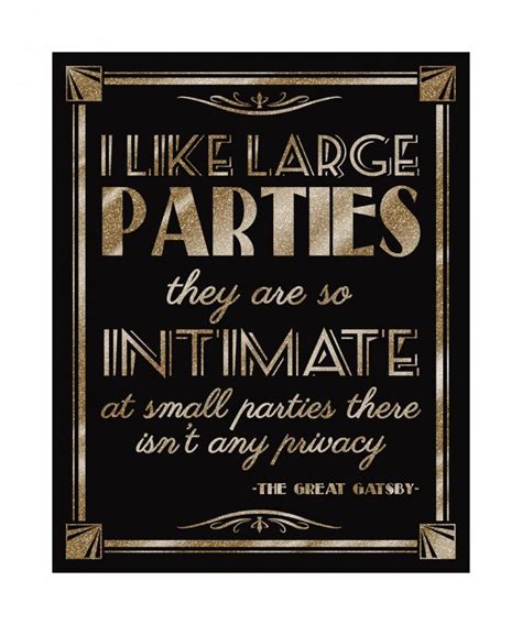 Printable Gatsby Quote Large Parties Art Deco Great Gatsby S Theme