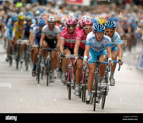 German Pro Cyclist Ronnie Scholz Of Gerolsteiner Leads The Pack Over