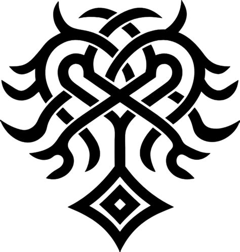 Black Yggdrasil Tattoo Stencil Norse Mythology Clipart Ai Generated