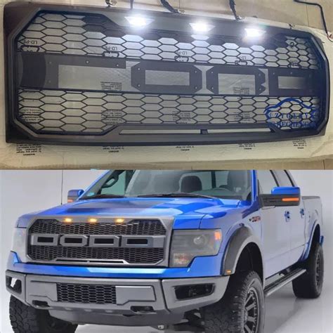 White Led Grills Front Bumper Mask Race Grille Own Design Raptor Grills