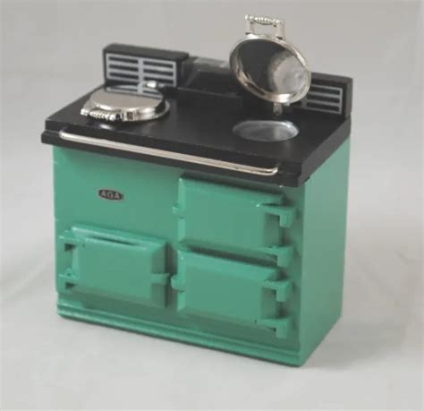 Aga Cook Stove Green Reutter Miniature Dollhouse Wooden