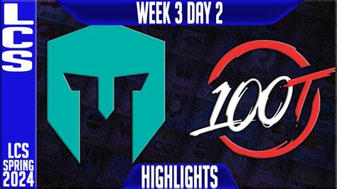 IMT Vs 100 Highlights LCS Spring 2024 Week 3 Day 2 Immortals Vs 100