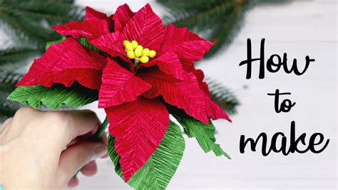 Poinsettia Paper Flower Tutorial How To Make Poinsettia Diy Youtube