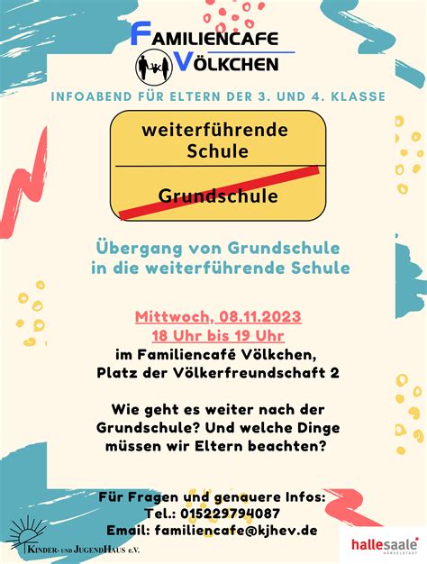 Schulwechsel Infoabend für Eltern der 3 und 4 Klasse Kinder und