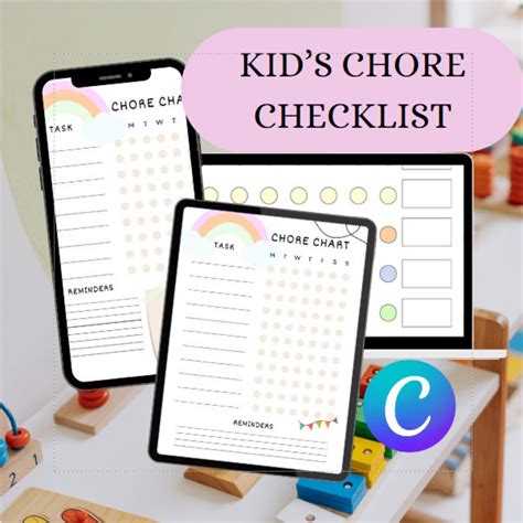 Kids Chore Checklist Checklists Checkliste Chore Chart for Kids and ...