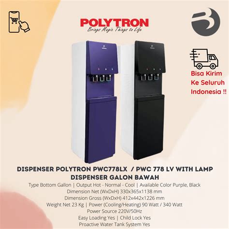 Jual Dispenser Polytron Pwc Lx Pwc Lv With Lamp Dispenser Galon