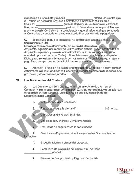 Palm Beach Florida Contrato Para La Construcción De Un Edificio Con El Contratista Para