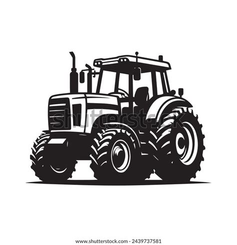 Farm Machinery Power Tractor Silhouette Stock Stock Vector (Royalty ...