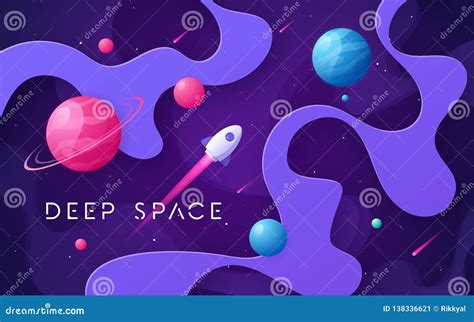 Colorful Cartoon Outer Space Background, Design, Banner, Artwork. Stock Vector - Illustration of ...