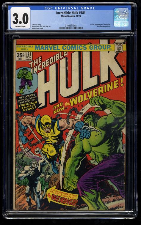 Incredible Hulk 181 CGC GD VG 3 0 Off White Comic Books Bronze Age