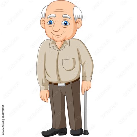 Cartoon Senior Elderly Old Man Stock Vector Adobe Stock