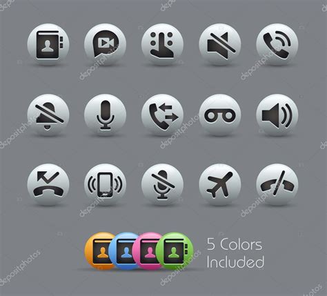 Phone Calls Interface Icons Pearly Series Stock Vector Image By