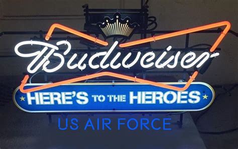 Custom Budweiser Us Air Force Neon Sign Neon Sign Shop Custom Neon Signs