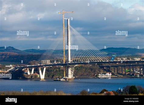 The Old And New Forth Road Bridges At Queensferry Near Edinburgh Firth Of Forth Scotland United