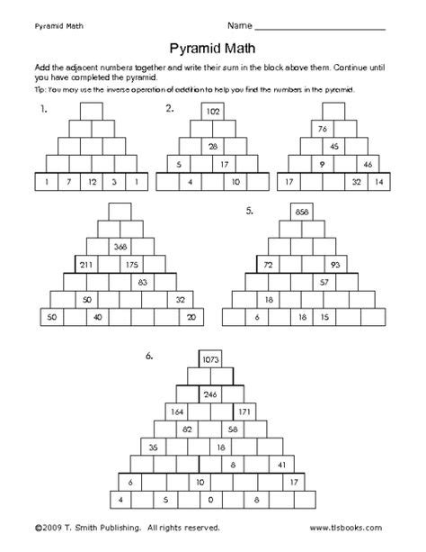 Adding Pyramids Math Extension Activity Juegos Didacticos De