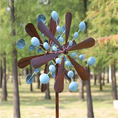 Cyan Oasis Yard Garden Wind Spinners Outdoor Metal Wind