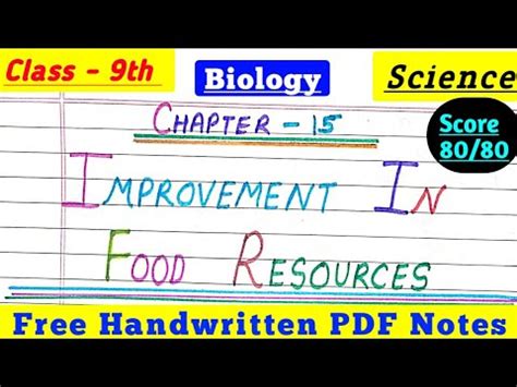 Chapter 15 IMPROVEMENT IN FOOD RESOURCES Class 9th Science