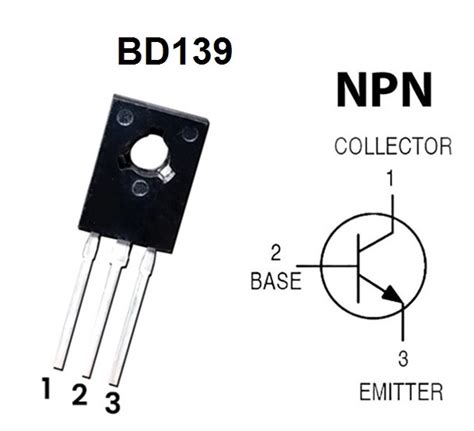 Transistor BD139 bipolar de unión NPN encapsulado TO 126