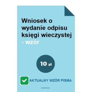 Wniosek O Wydanie Odpisu Ksi Gi Wieczystej Wz R Pobierz