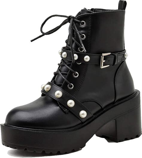 Botines Negros Para Mujer Elegantes Botas De Plataforma De Moda Con