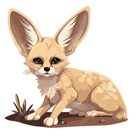 페넥 여우 벡터 스티커 클립 아트 Fennec Fox 모피 콧대 여우 만화의 귀여운 그림 상표 클립 아트 Png 일러스트