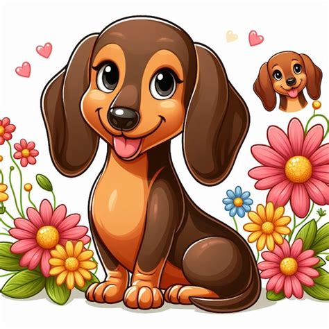 Premium Vector Cute Dachshund Dogs Vector Cartoon Illustration