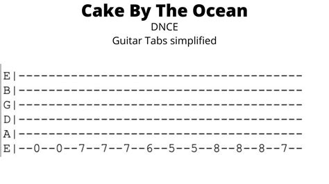 Easy Cake By The Ocean Guitar Tabs Guitar Tabs Songs Easy Guitar