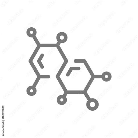 Simple Chemistry Formula And Molecule Line Icon Symbol And Sign Vector