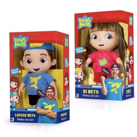 Kit Boneco E Boneca Lucas Neto E Gi Neto Fala 14 Frases Famosos