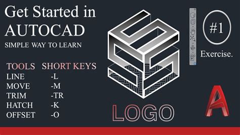 AUTOCAD TUTORIAL for beginner to Expert Exercise # 1 | Logo Design in ...