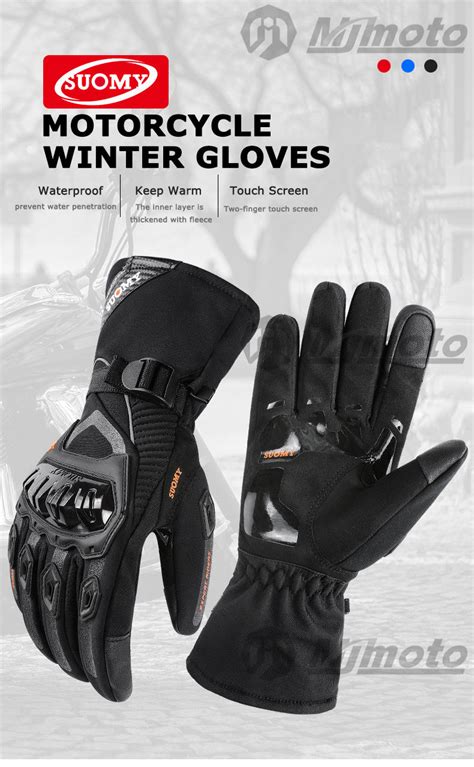 Guantes de invierno Suomy cálidos para motocicleta impermeables a