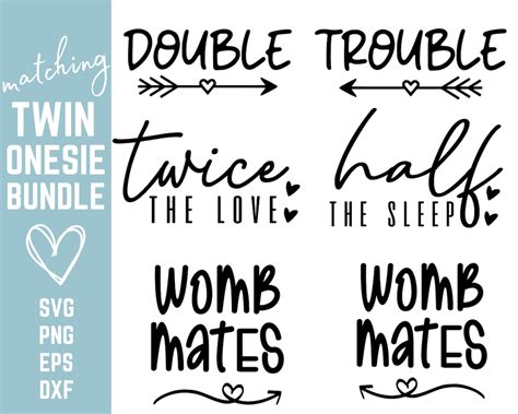 Twin Onesies Svg Bundle Twin Baby Svg Womb Mates Svg Buy Etsy Canada