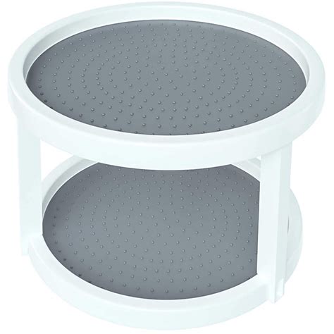 Home Intuition Lazy Susan Turntable 2 Tier Non Skid For Cabinets And