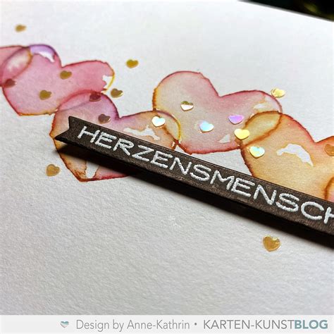 Karten Kunst Quick Card Friday 74 Colorierte Herzen Karten Kunst