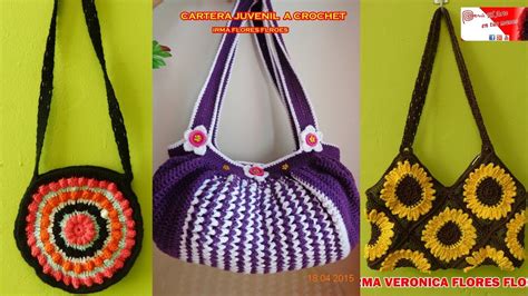 BOLSOS CARTERAS TEJIDAS A CROCHET COLECCIÓN DE MIS DISEÑOS YouTube