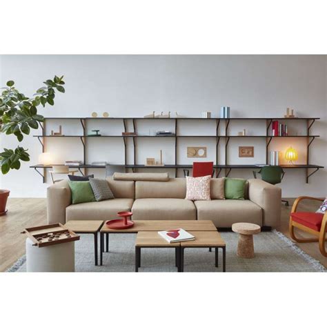 Soft Modular Sofa Three Seater Iroko Cream Vitra By Jasper