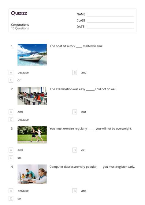 Conjunctions Worksheets For Nd Class On Quizizz Free Printable