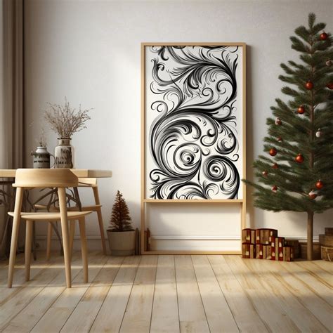 Abstract Swirl Art Print Black and White Intricate Design Optical Flow ...