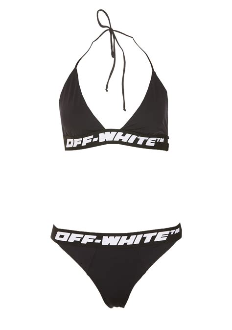 Off White Logo Band Bikini Black Editorialist