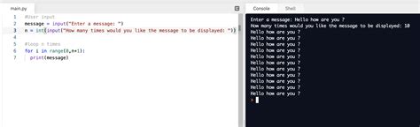 Solved Find Python Program That Asks The User For A Message And The