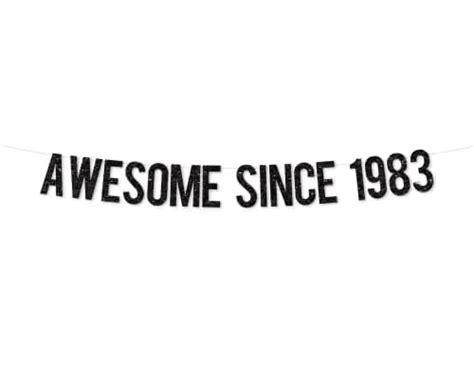 Awesome Since 1983 Banner 40th Birthday Decoration Men