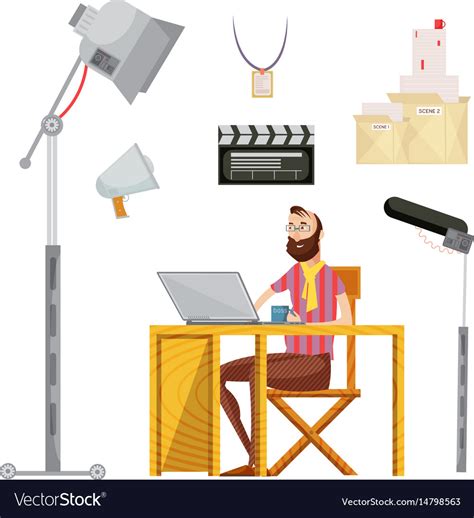 Film director set Royalty Free Vector Image - VectorStock