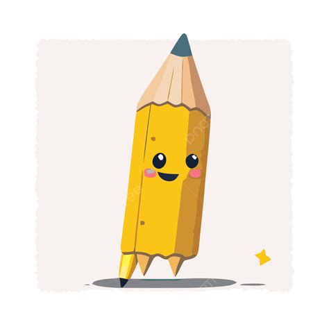 Yellow Crayon Vector Sticker Clipart Digital Pencil Cute Illustration