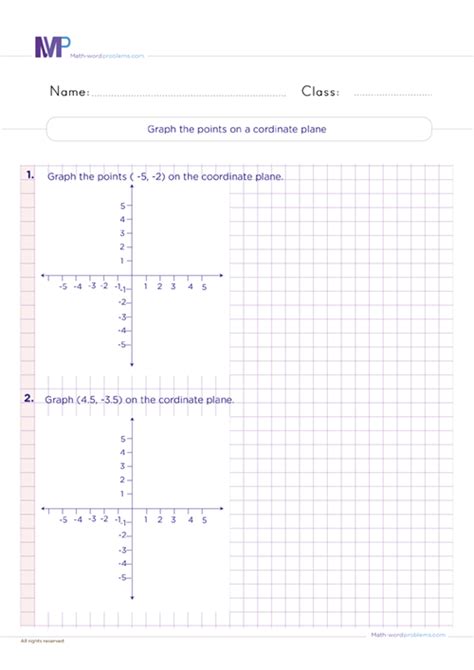 Coordinate Plane Worksheets