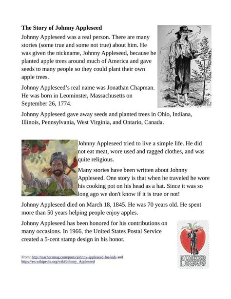 Johnny Appleseed Interactive Worksheet Live Worksheets Worksheets