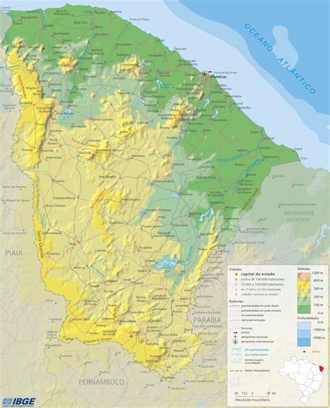 Mapa Físico do Ceará