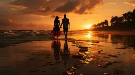 Beach Sunset Couple Stock Photos, Images and Backgrounds for Free Download