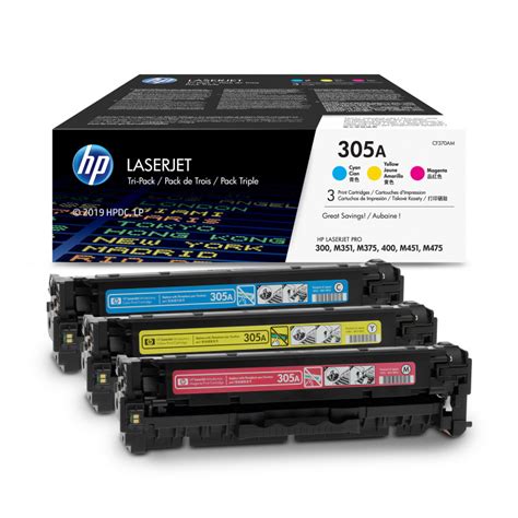 Pack De 3 Toners Hp 305a Laserjet Cyan Magenta Jaune Authentiques