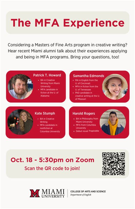 The Mfa Experience Miami University Creative Writing Miami University