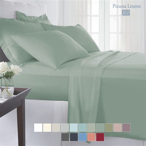 Pizuna Linens Queen Cotton Green Plain Fitted Sheet Buy Pizuna Linens